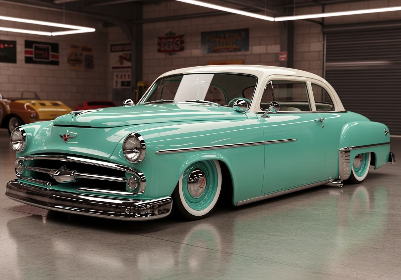Teal 1952 Dodge Wayfarer Restomod in 4K