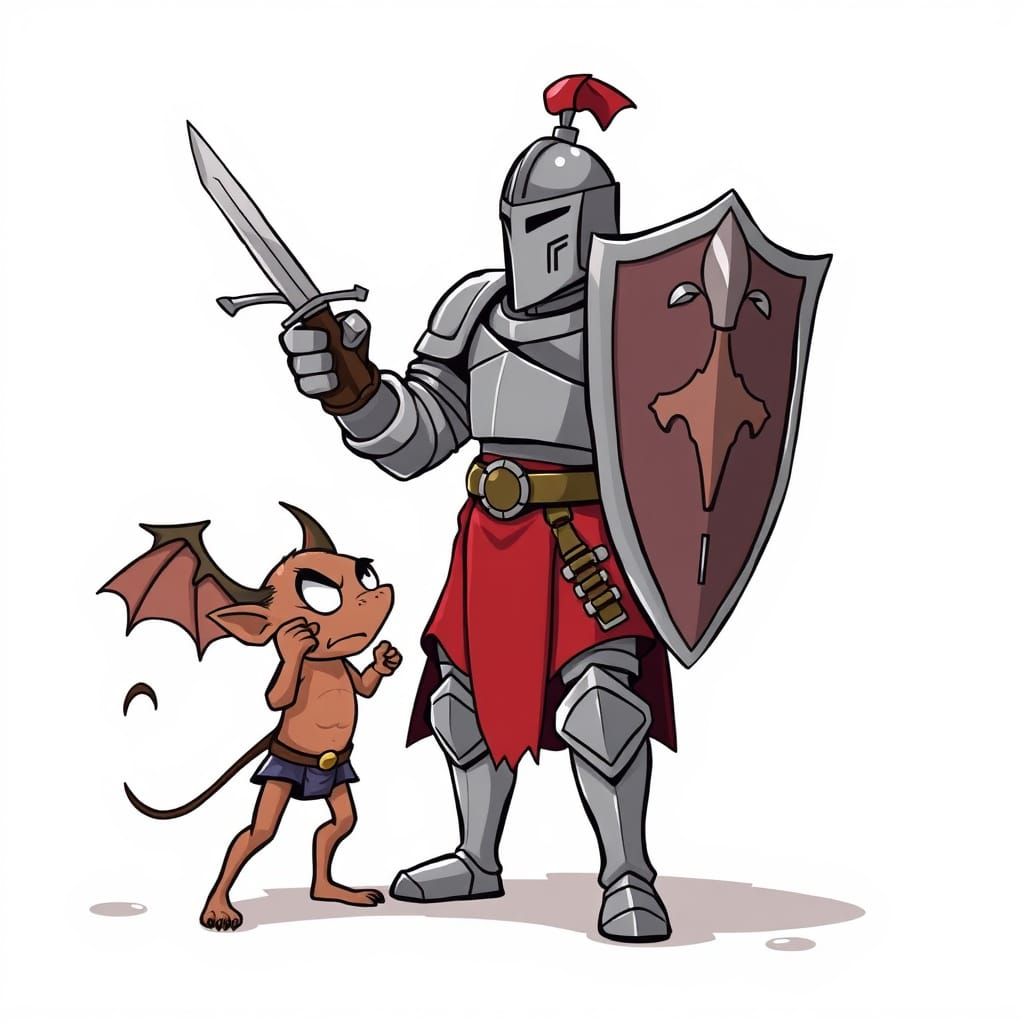 Small Demon Imp Posing in Boxing Stance