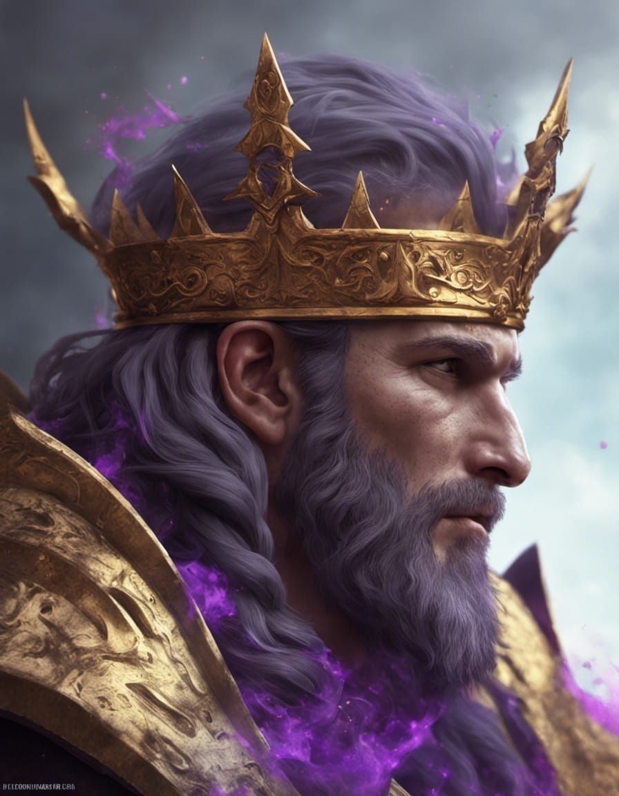 Flaming Crown of Wisdom: Viking King Portrait