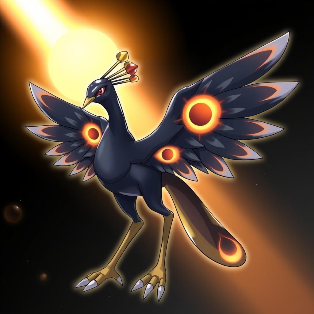 Majestic Solar Eclipse Peacock Fakemon