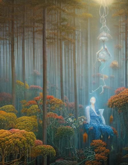 Surreal Fairytale Scene in Mixed Media