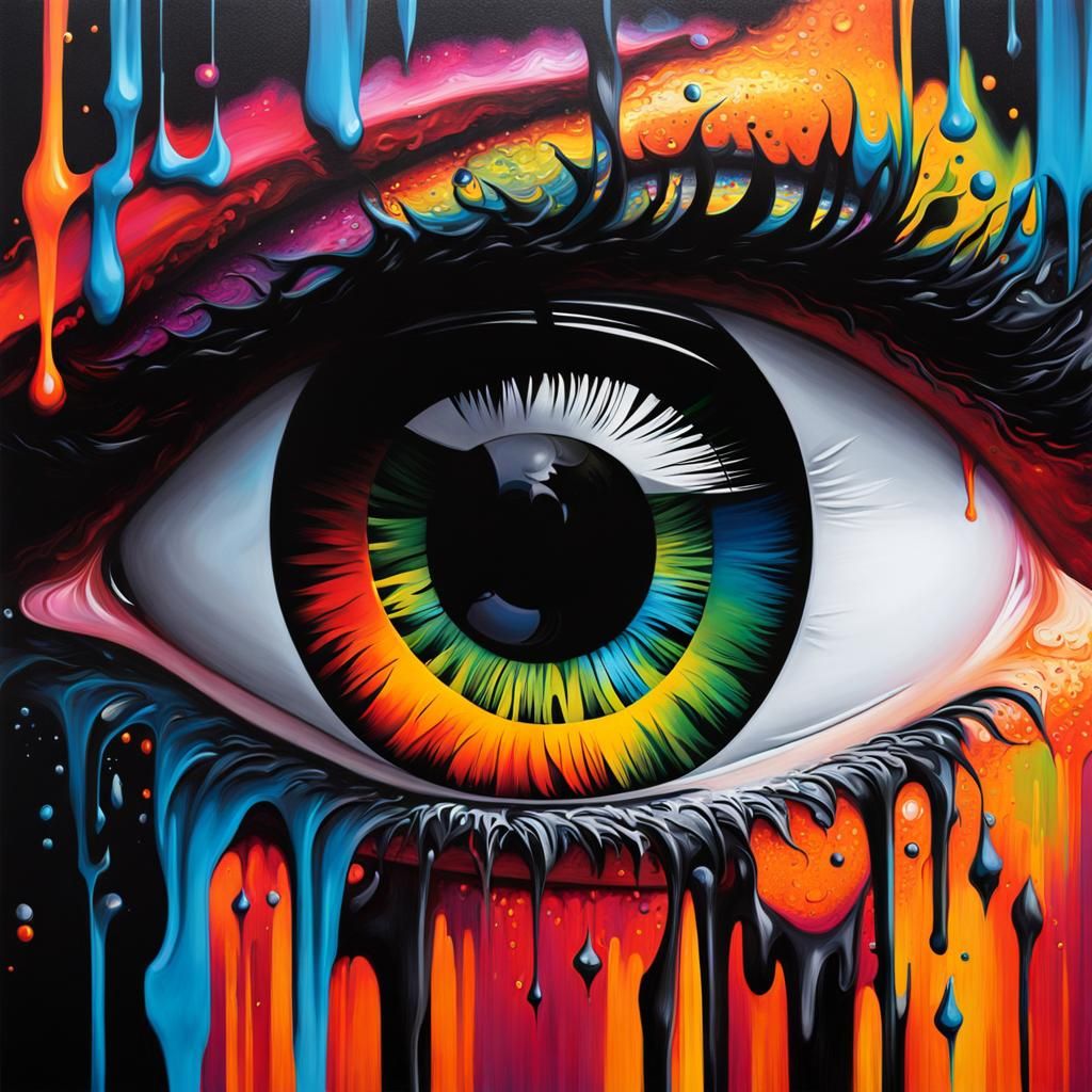 Fiery Eye Graffiti Art in Street Style