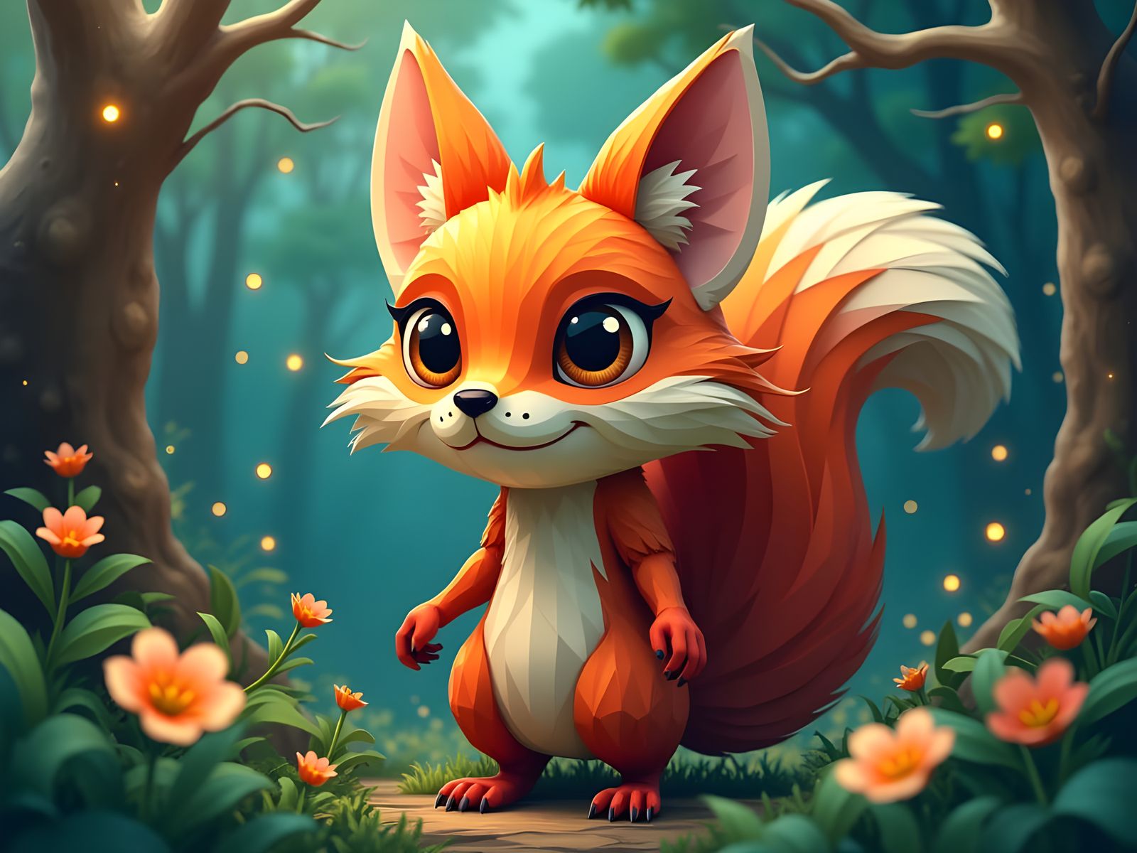 Enchanting Cubist Creature of the Magical Forest