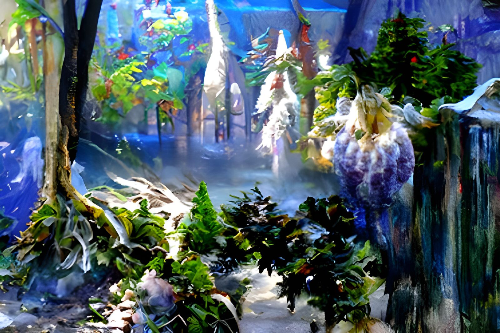 Ethereal Forest Landscape in Kinkade Style