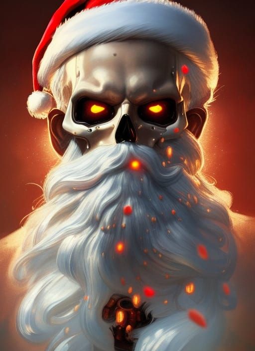 Santa Claus as Ghost Rider Portrait