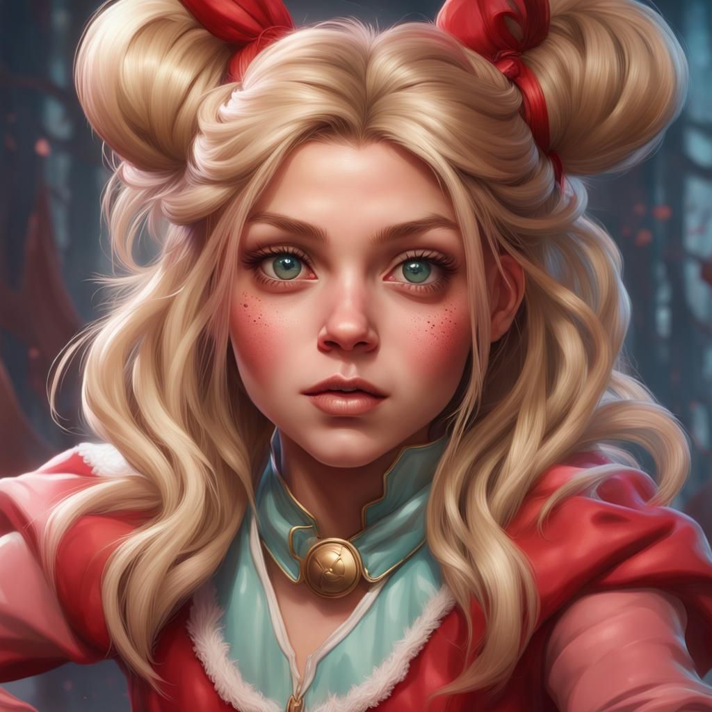 Cindy Lou Who Portrait in Hyperdetailed Style