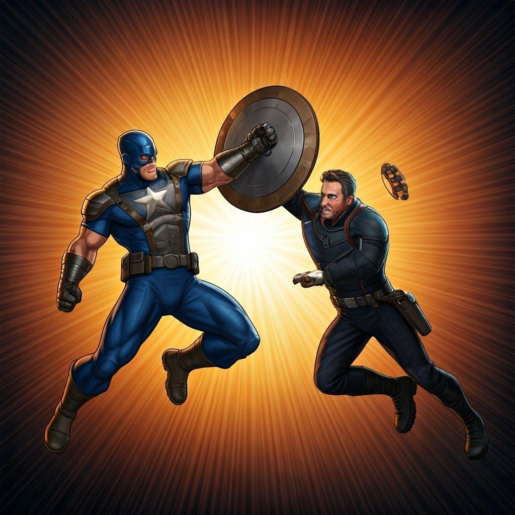 Captain Boomerang vs U.S. Agent in Comic Style