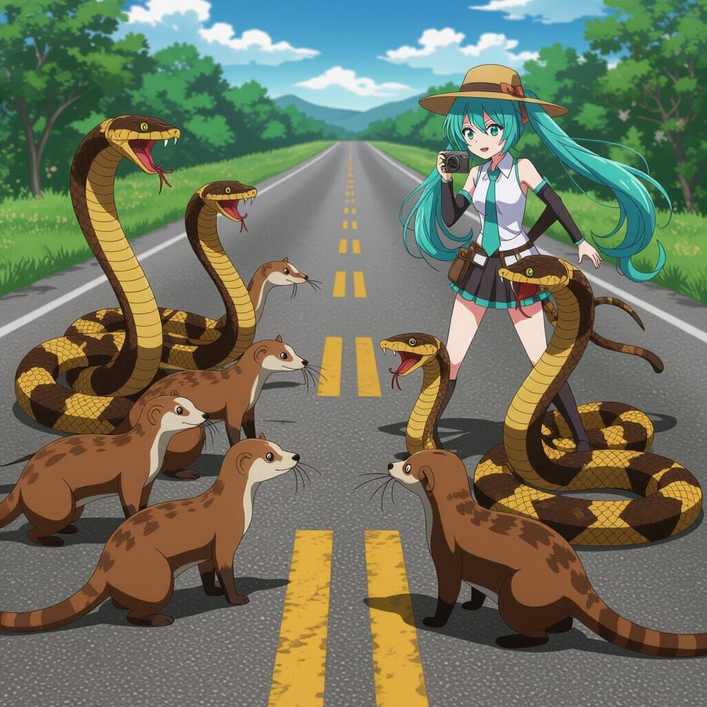 Mongooses and Cobras Clash: Miku Captures the Fight