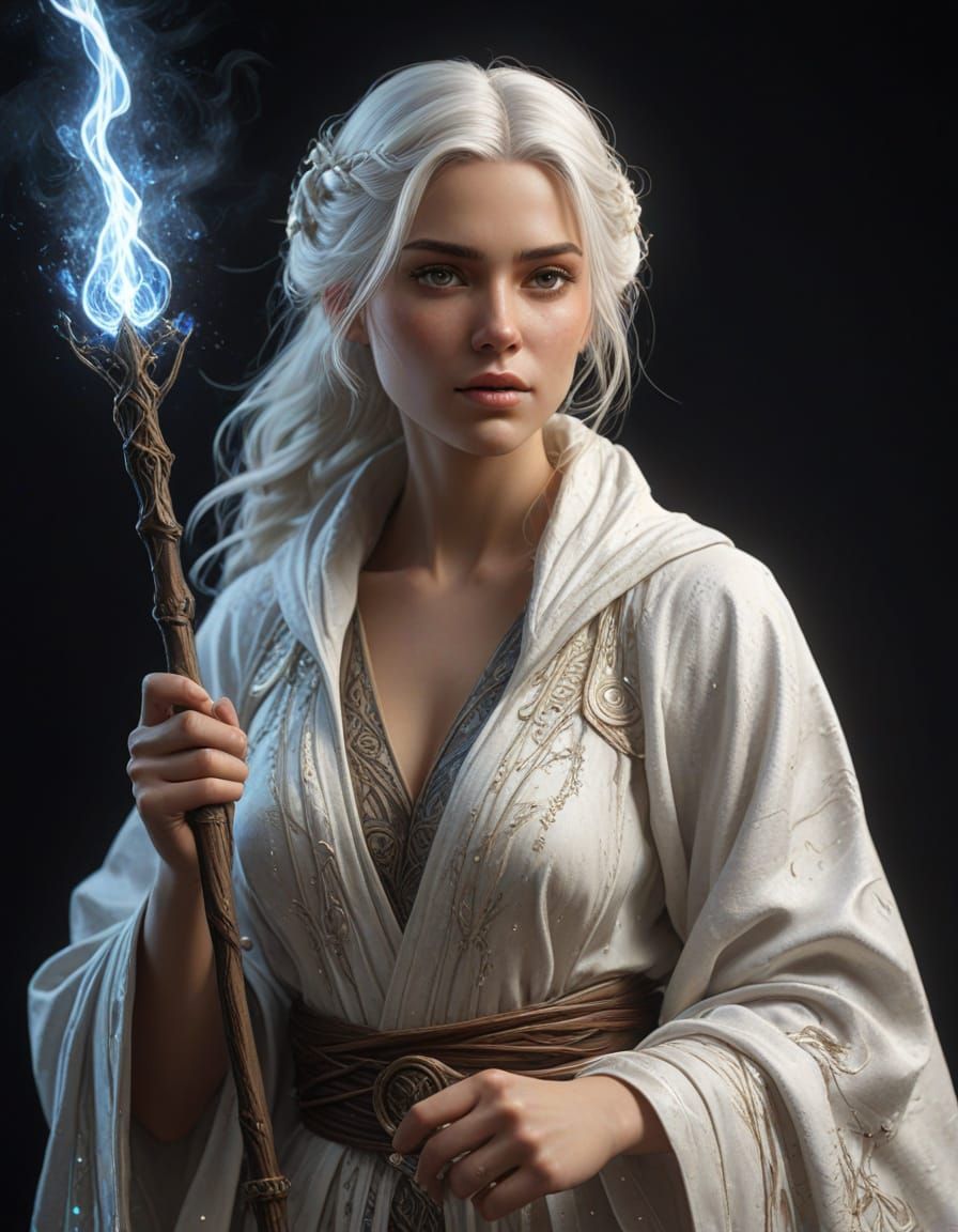 Ethereal Sorceress in Vibrant Fantasy Portrait