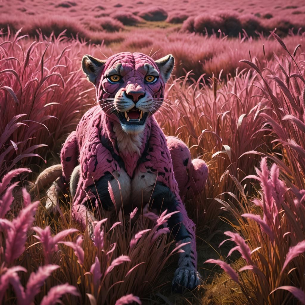 Wool Pink Panther Feast: Dark Fantasy Concept Art