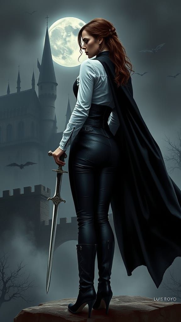 Dark Fantasy Portrait of Van Helsing in Elegant Gothic Style