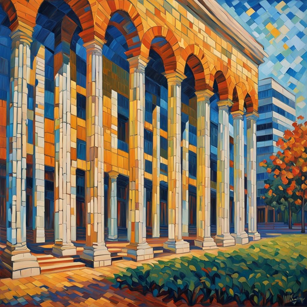 Civic Centre Colonnades in Expressionist Style