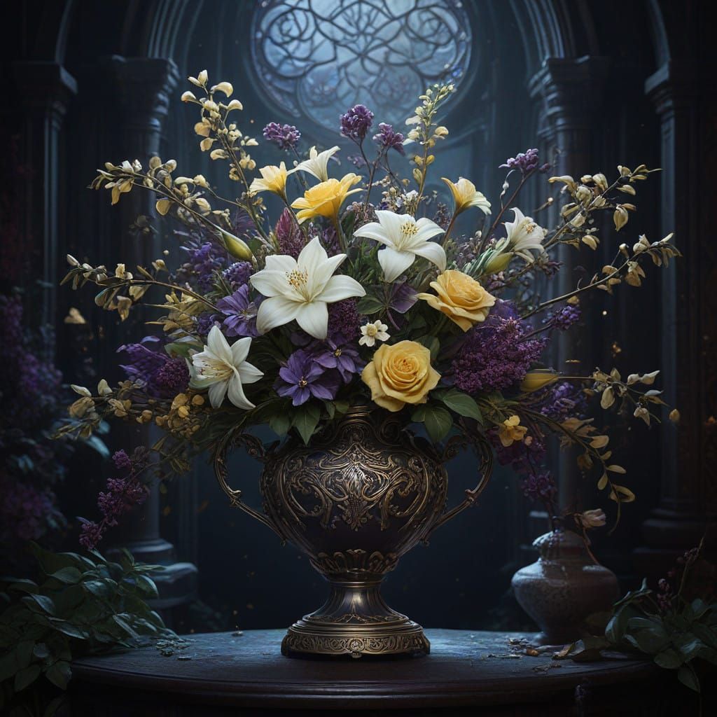 Ethereal Winter Bouquet in Celtic Style