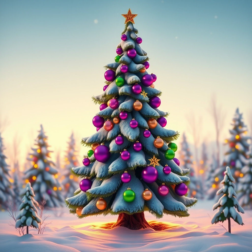 Grimace Christmas Tree in Dr. Seuss Style