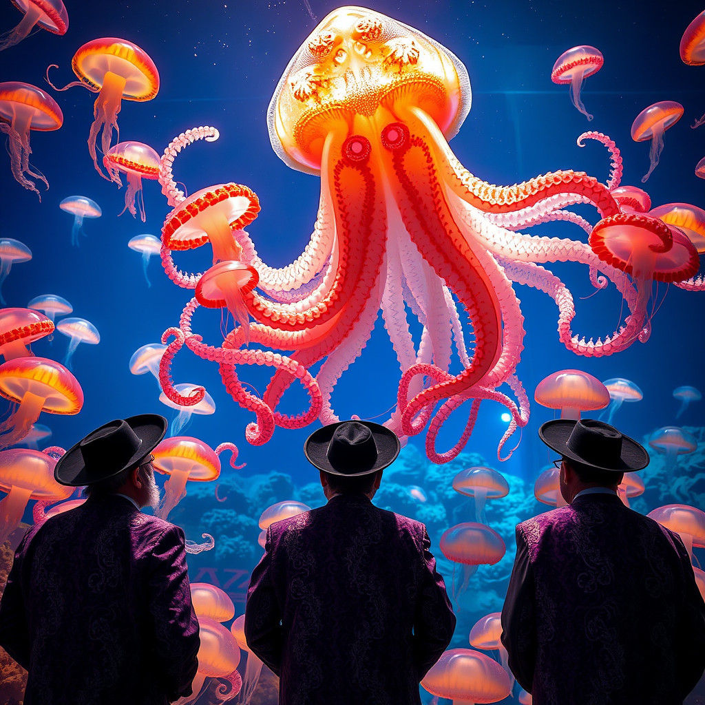 Hasidic Jews and Giant Squid: Dreamlike Aquarium Art