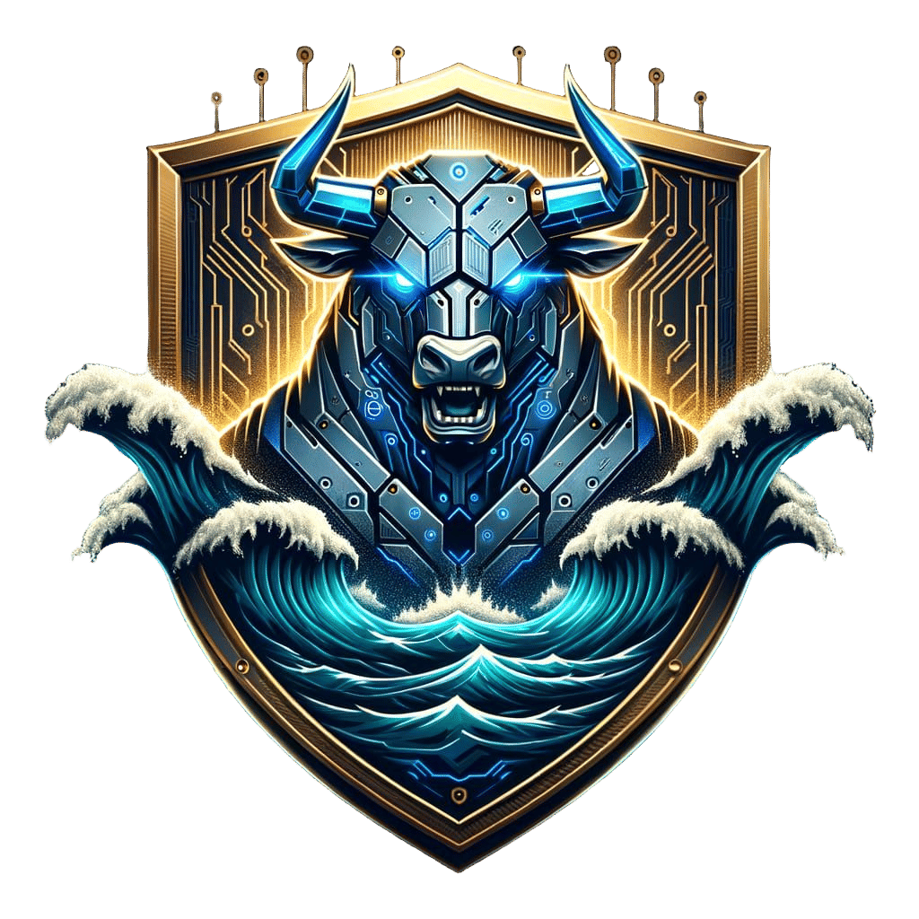 Majestic Football Club Shield Emblem in Cyberpunk Style