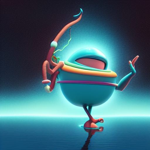 Colorful 3D Render of Neptune as Digital Art