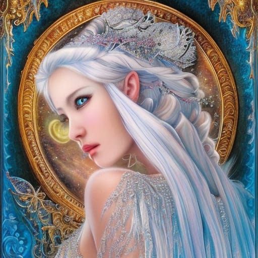 Ice Goddess Portrait in Hyperdetailed Digital Art