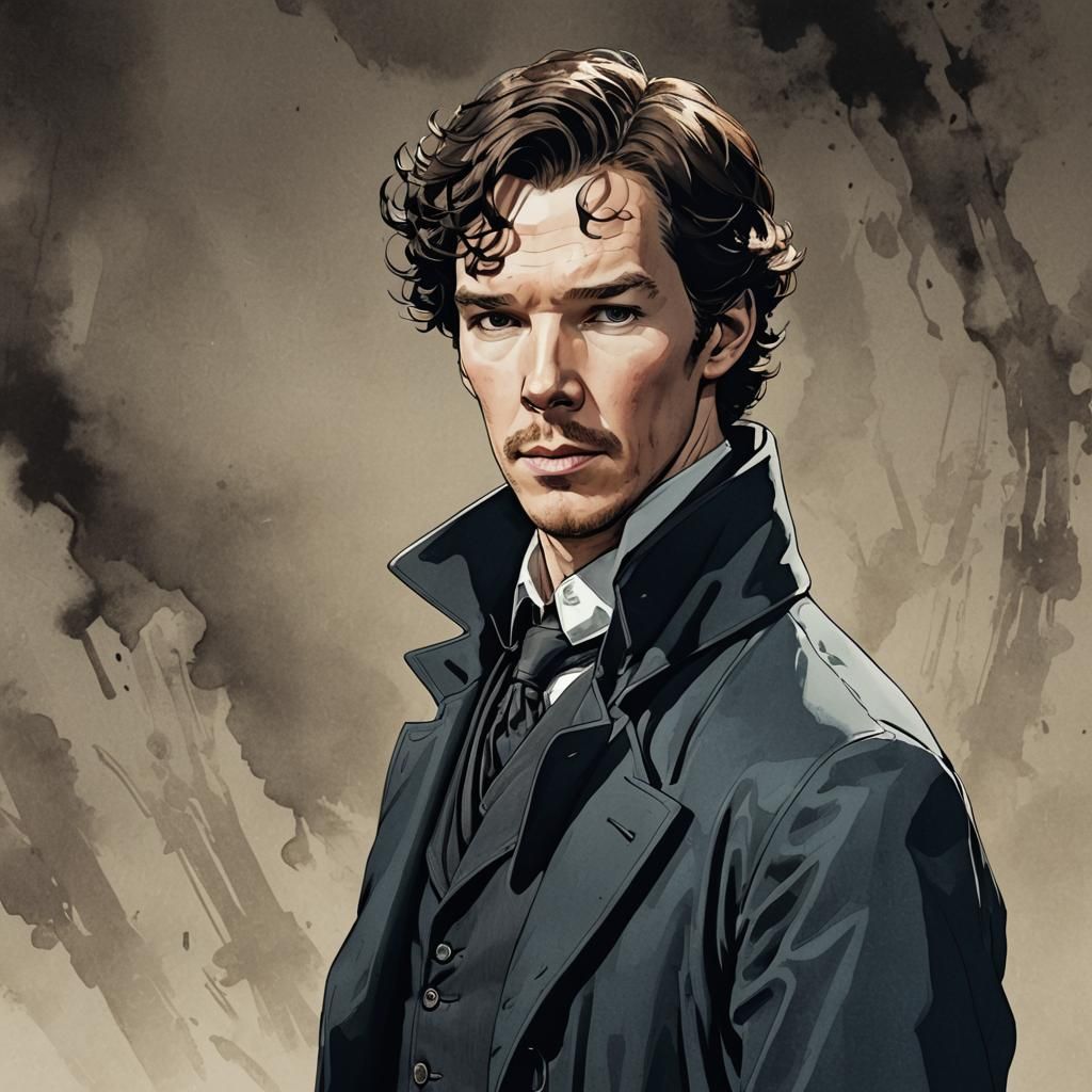 Sherlock Holmes: Benedict Cumberbatch in Anime Style