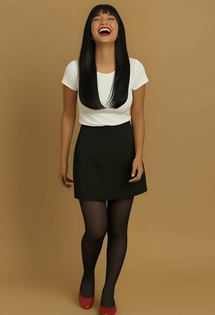 Joyful Woman Laughing Heartily