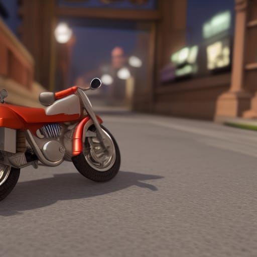 Stuart Little on Motorcycle: ArtStation 3D Render