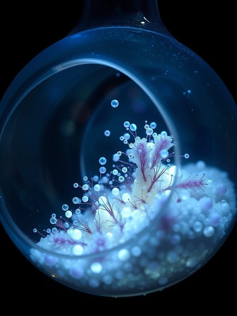 Luminescent Microbe World in Klein Bottle