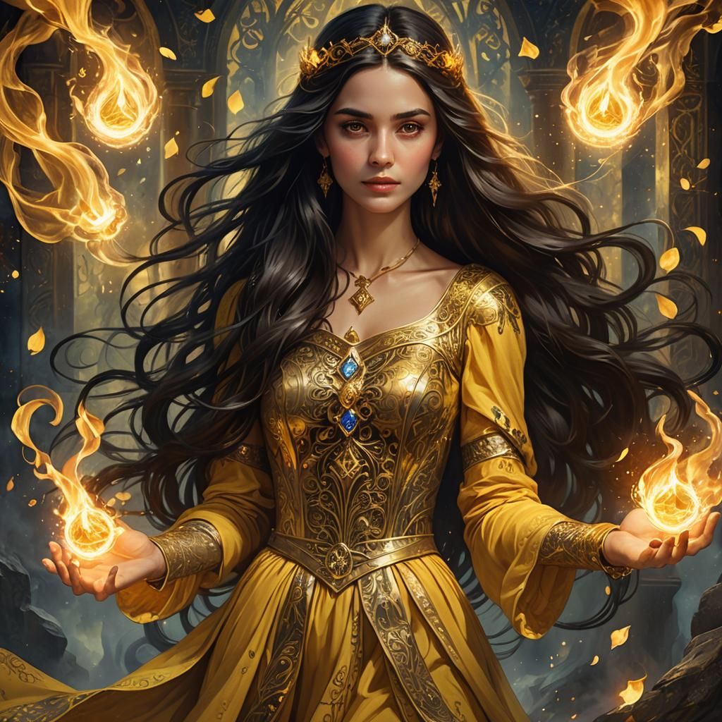 Mystical Girl as The Mage in Fantasy Art