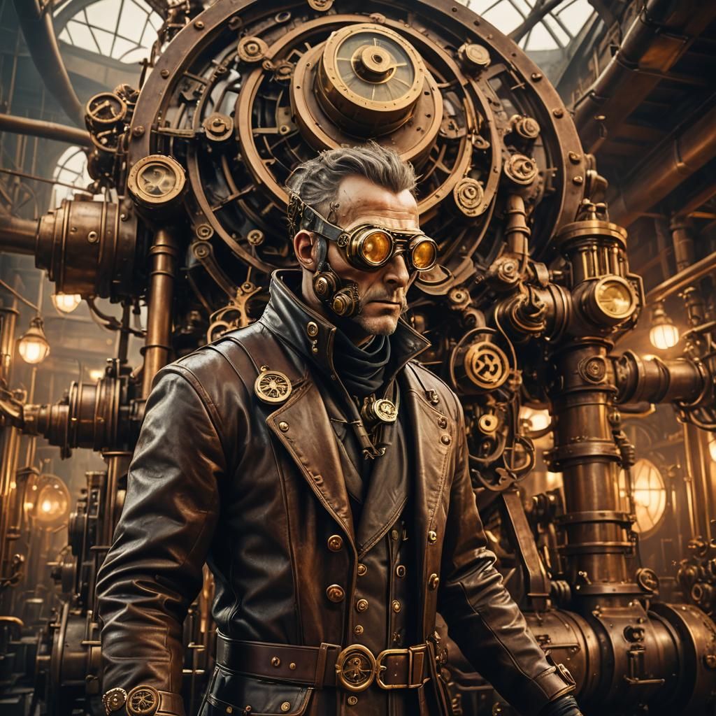 Steampunk Alien with Brass Engine