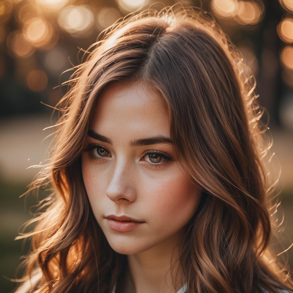 Elegant Portrait of a Girl with Long Hair