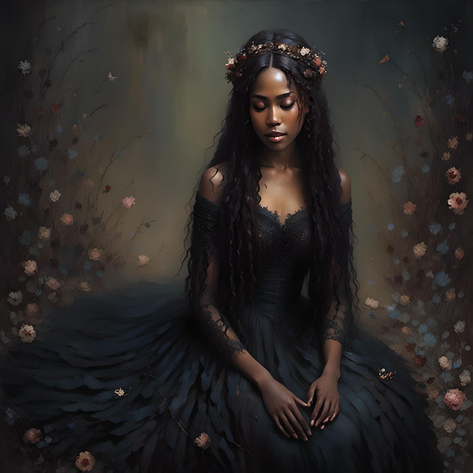 <lora:Black-woman GO-888:1.5>beautiful black victorian fairy