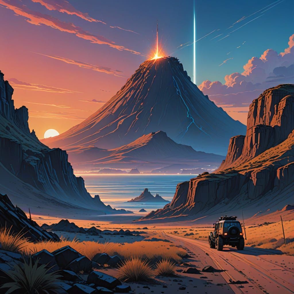 Luminous Iwo Jima Dreamscape at Dusk