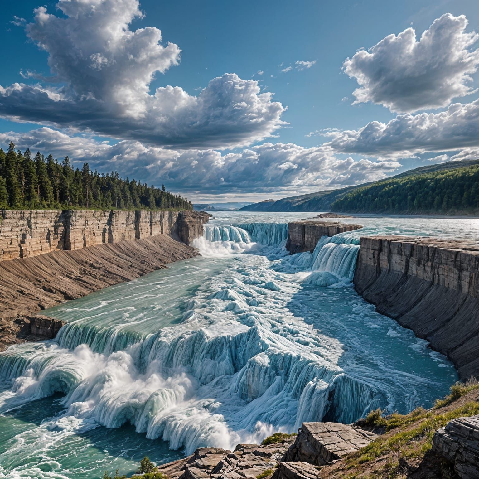 Glaciers Burst: Great Lakes in Turbulent Flood