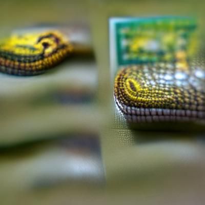 Snake Postage Stamps in Sharp Focus Photography