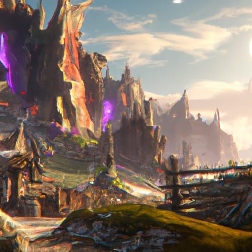 Detailed Fantasy Landscape in Deep Color