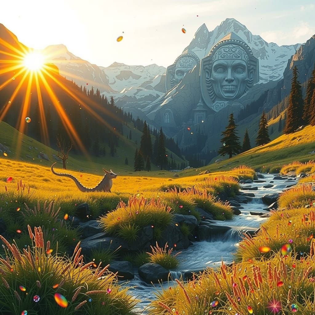 Mythical Giants Awaken Amidst Crystal Temples and Golden Riv...