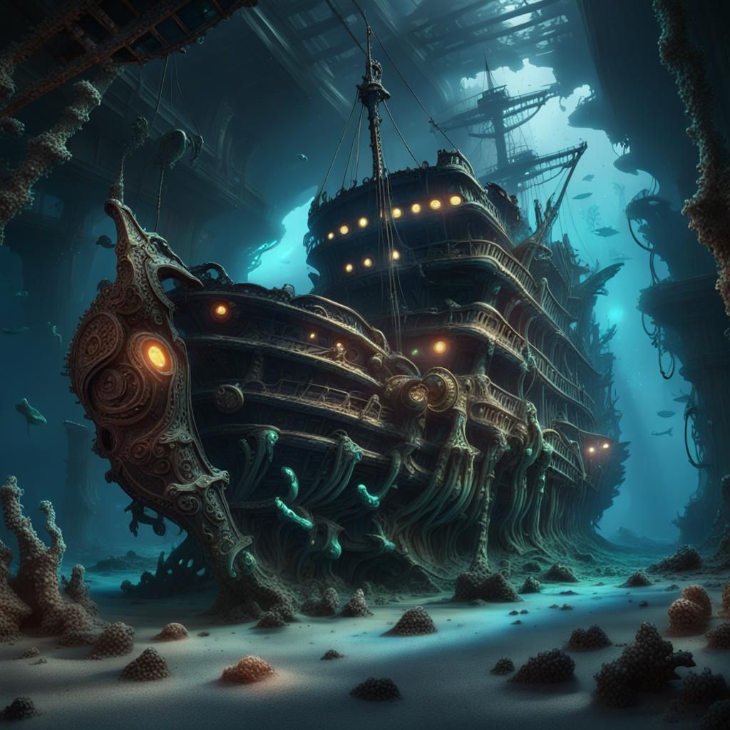 Sunken haunted ship