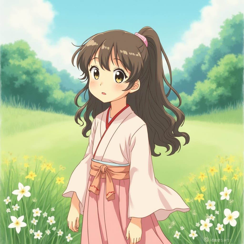 Dreamlike Girl in Traditional Japanese Setting