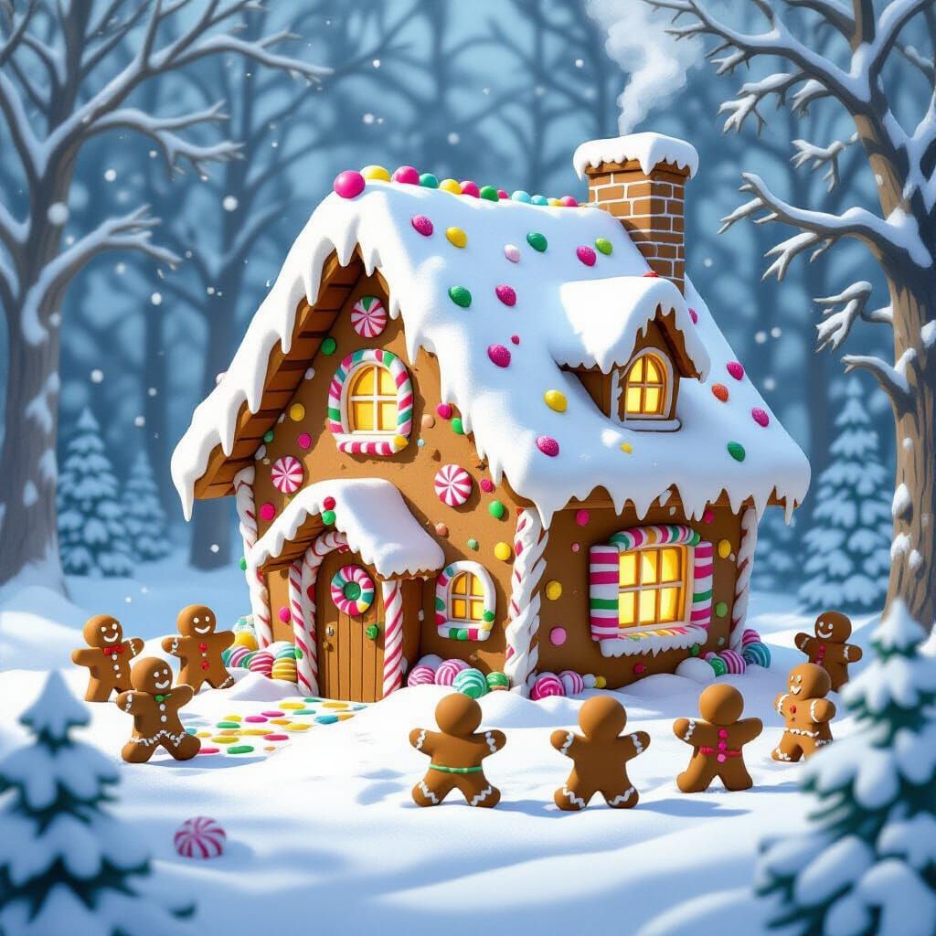 Gingerbread Cottage Under Siege: A Video Game Cover