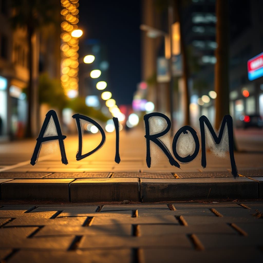 ADI ROM Graffiti in Vibrant Street Art Style