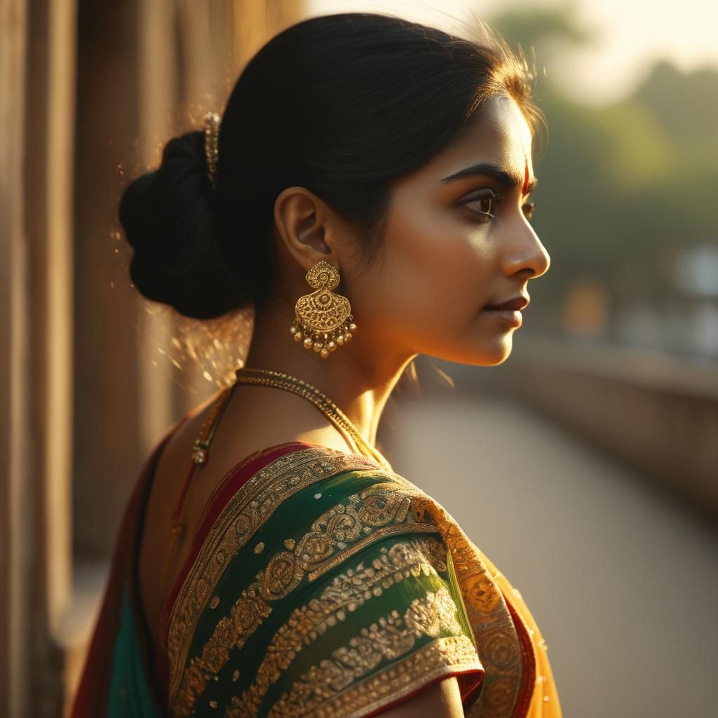Bollywood Portrait: Indian Woman in Sari