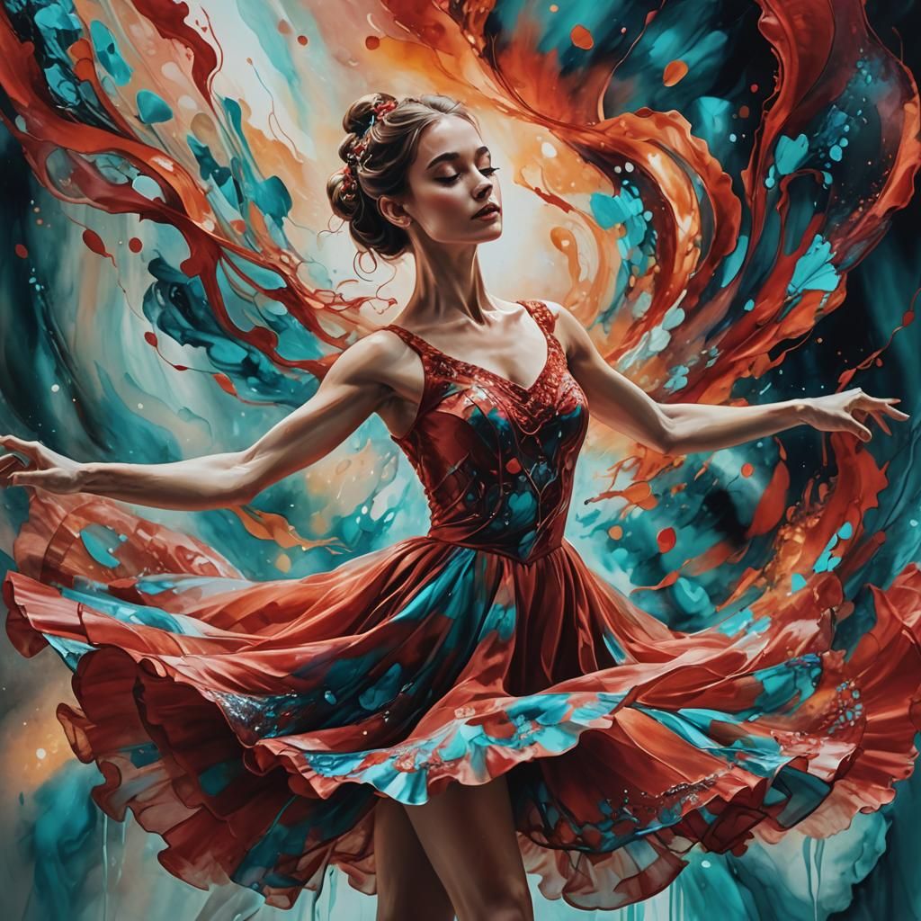 Impala alcohol ink wet in wet view from behind, a beautiful ...