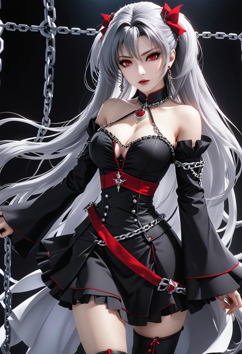 Chained Vampire Beauty in High Definition
