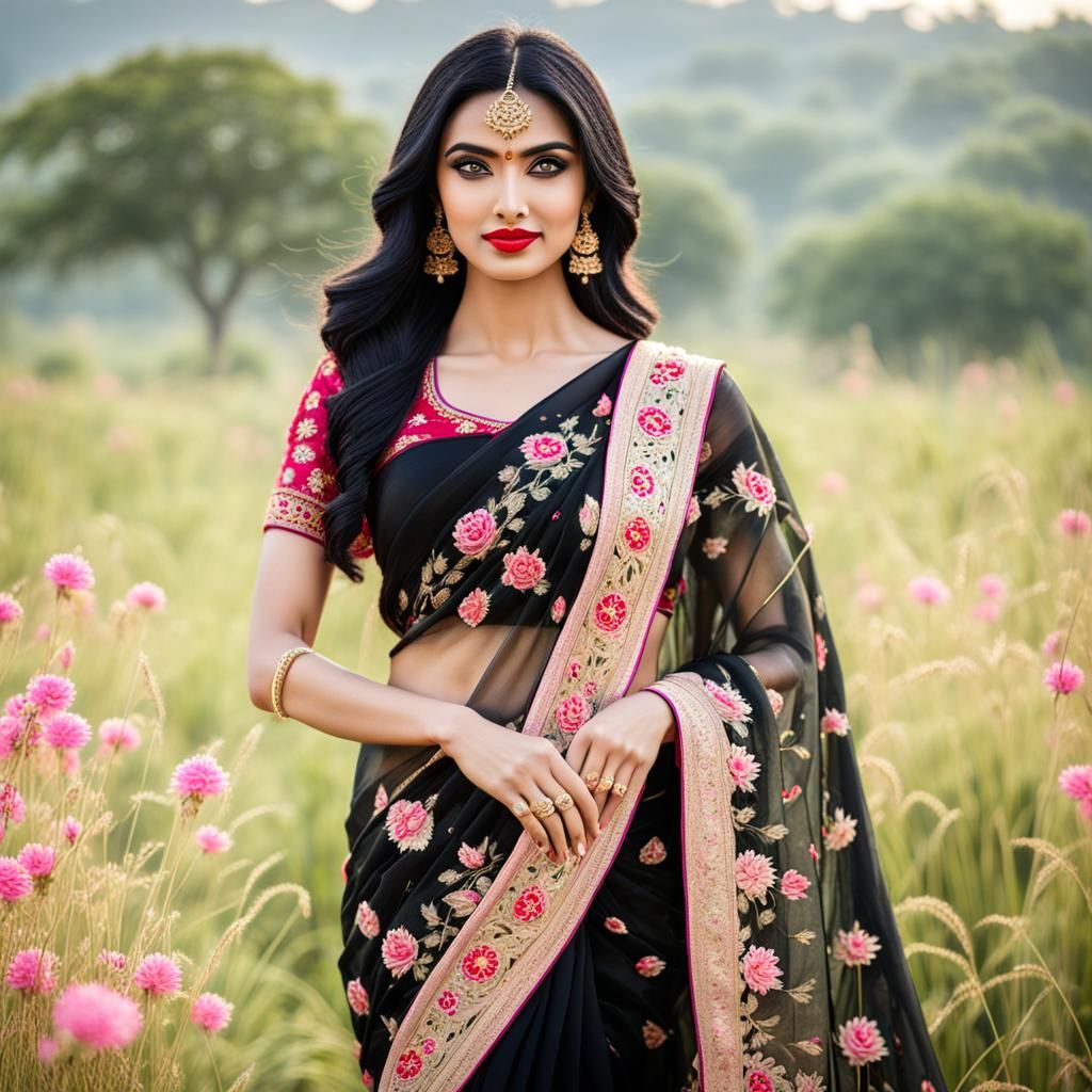 Beautiful Arabian Lady in Magical Saree