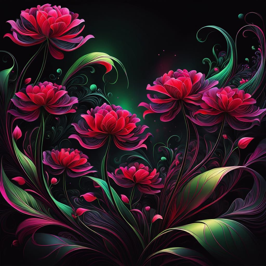 Ethereal Bloom Unfolds Against Dark Canvas