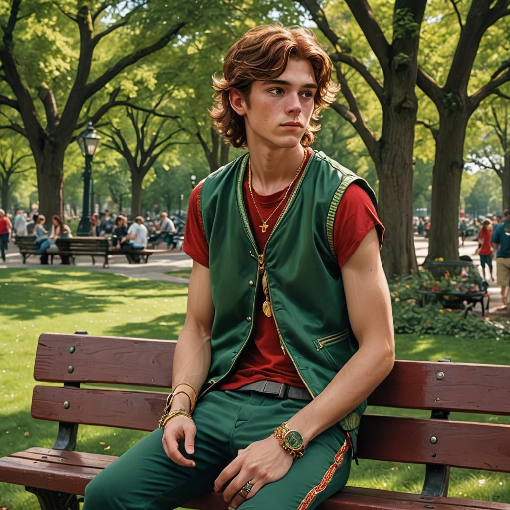 Fantasy Art: Young Man in Boston Commons