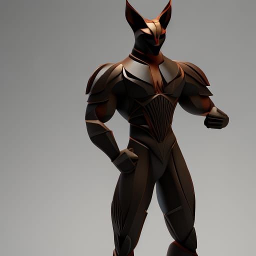 Caracal with Exaggerated Features: 3D Rendering