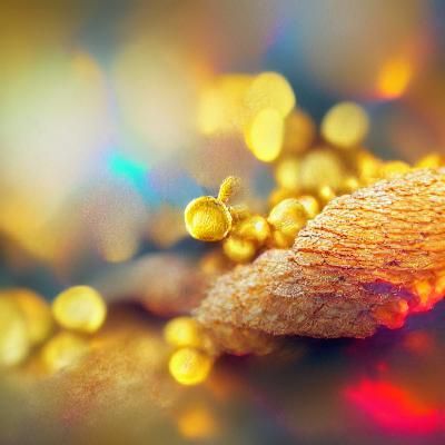 Shimmering Gold Dust Suspended in Air