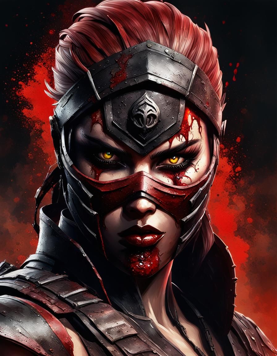 Furious Skarlet in Watercolor Splash Art Style