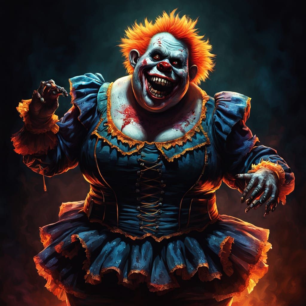 Dark Fantasy Zombie Monkey Clown Ballerina