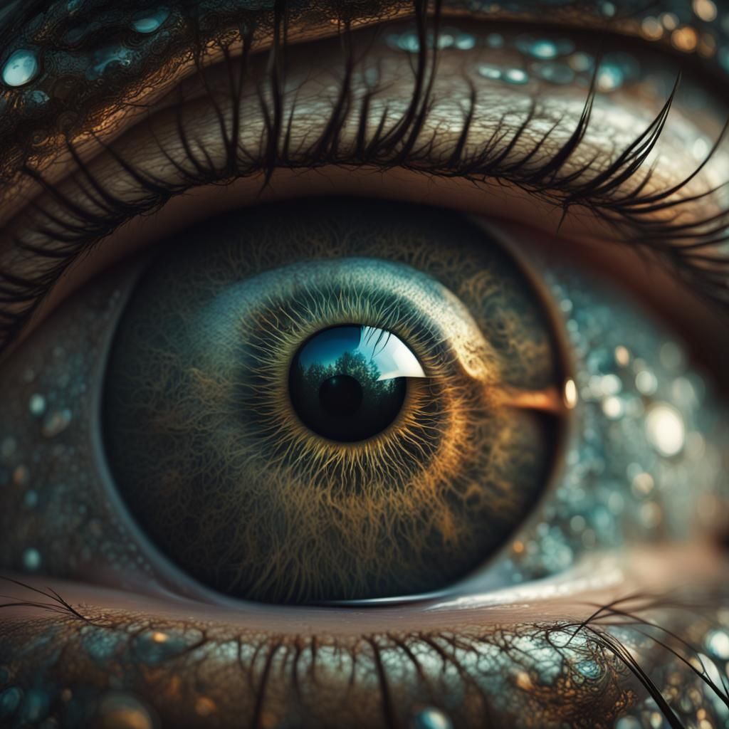 Hyper-Detailed Eye Reflecting Grave